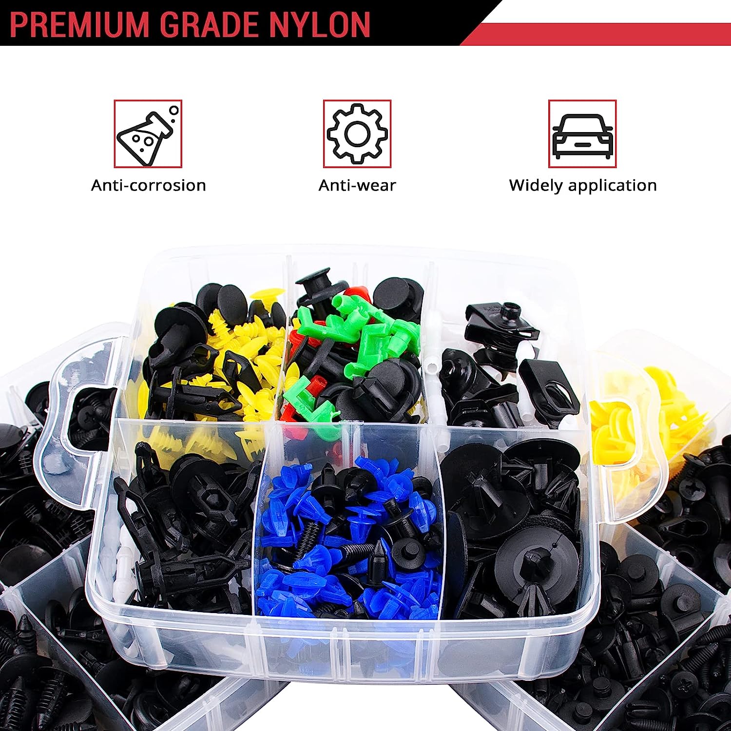 HIEOJAT 910Pcs Car Retainer Bumper Clips and Fastener Remover Kit 25 Sizes Auto Push Pin Rivets Door Trim Panel Clips for GM Ford Toyota Honda Acura Chrysler… - Image 6